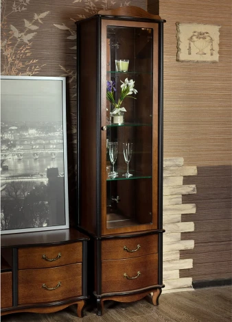 Шкаф-витрина Джульетта, орех Л Mebelik арт.008571