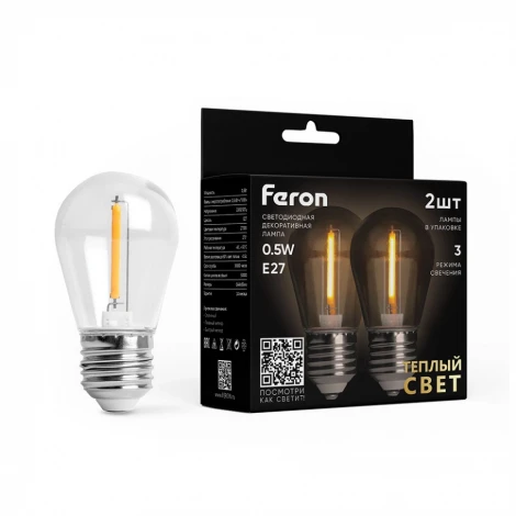 Лампа светодиодная S14 2W 230V E27 2700К Feron LB-384 51036