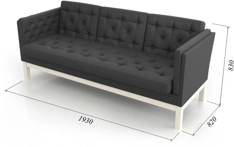 Диван Arsko Айверс Б беленый дуб черная рогожка