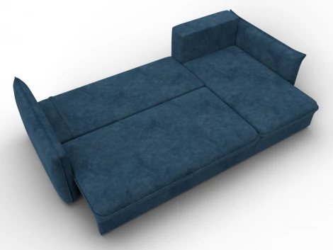 Диван угловой Лига-100 НПБ угол универсальный (ДСП,Фанера/Пластик/Велюр/Синий) Лига Диванов 133661