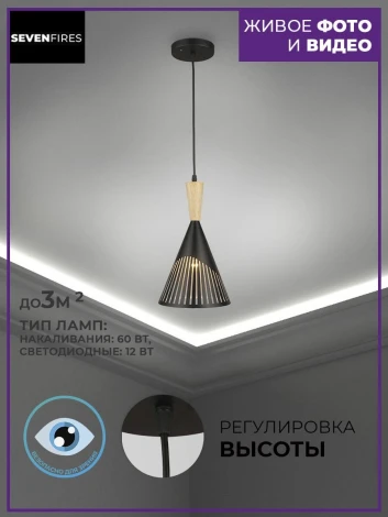 Подвесной светильник Seven Fires Noema SF3327/1P-BK-WD
