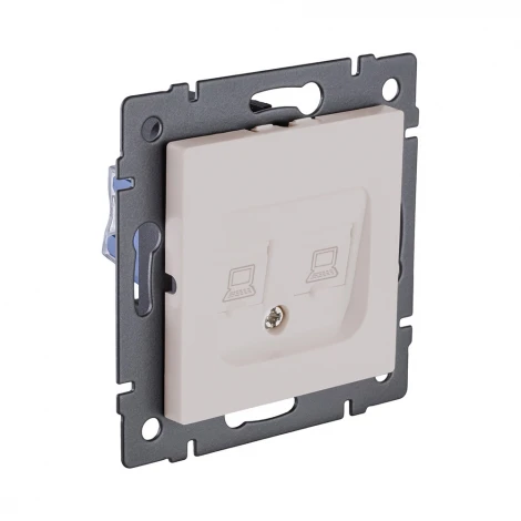 Розетка двойная Ethernet RJ45 кашемир матовый Kollinger REA-019CM для Aspekt, Eleganz, Reflex