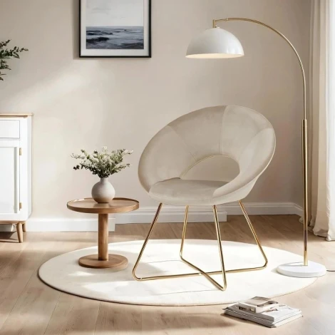 Набор из 2 стульев Refuge Hesby (Золотой/Металл,Велюр) арт.HSBI_DC2124_beige_2