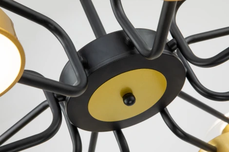 Люстра потолочная светодиодная на штанге Halo 10211/SG LED*212W Gold/Black