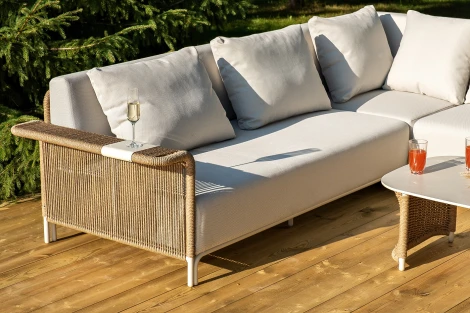 "Мальдивы" трансформирующаяся лаунж-зона из искусственного ротанга, цвет соломенный 4SIS арт.УТ-00007467