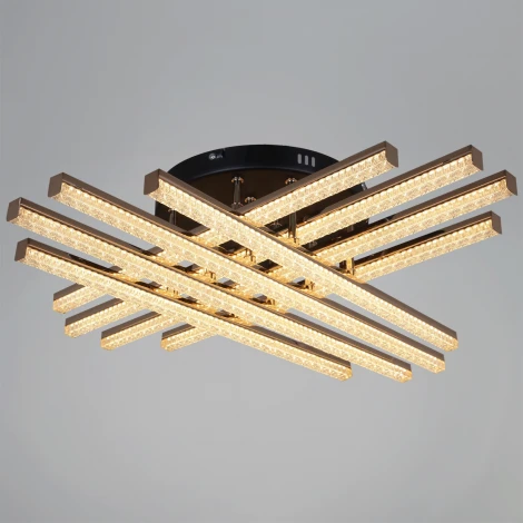 Потолочная люстра светодиодная с пультом с регулировкой цветовой температуры, яркости и ночным режимом Reluce 86090-0.3-08 BK+FG