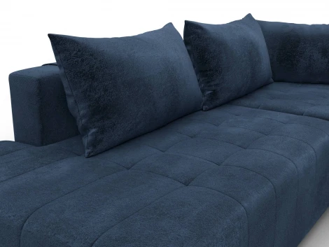 Диван угловой Лига-103 НПБ угол правый (ДСП,Брус,Фанера,Велюр/Синий) Лига Диванов 134806