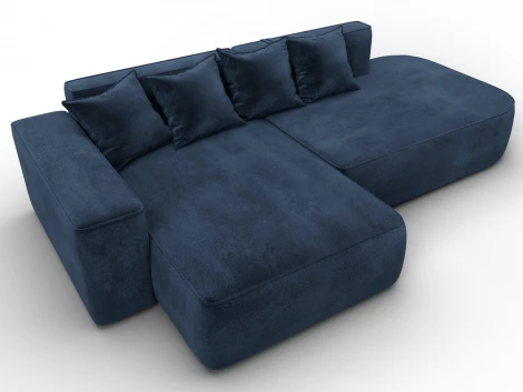 Диван угловой Лига-065 угол левый (ДСП/Пластик/Велюр/Синий) Лига Диванов 129808L
