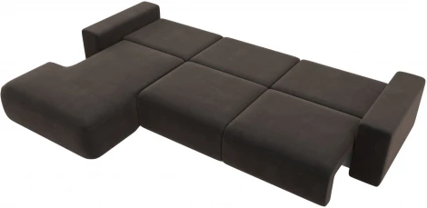 Диван угловой Лига-036 НПБ Классик Лонг левый угол (Коричневый/Велюр) Лига Диванов арт.121394L