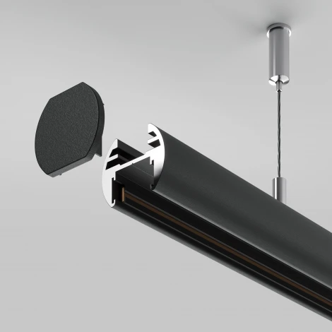 Шинопровод магнитный 2м подвесной круглый Basity, черный Maytoni Busbar trunkings Basity TRX172-R-112B (48V)