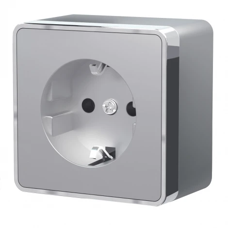 Розетка с заземлением Gallant (серебряный) Werkel W5071006 (a052773)
