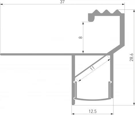 Встраиваемый алюминиевый профиль для подсветки ступеней (под ленту до 11mm) Elektrostandard LL-2-ALP025