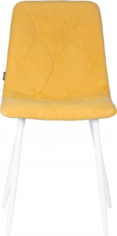 Стул обеденный DOBRIN CHILLY ROMBO (Горчичный Simple 15, основание белый) 006 ROMBO, цвет сиденья горчичный основания белый
