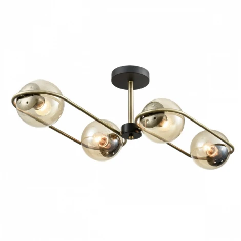 Потолочная люстра на штанге Lumion Erena 8062/4C черный/тонированный металл/стекло E27 4*60W 220V