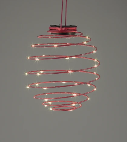 Уличный подвесной светильник светодиодный на солнечных батареях в виде спирали ЭРА ERASF012-29 (на проводе, спираль)