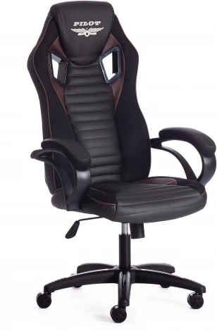 Кресло PILOT кож/зам/ткань, черный/черный перфорированный/коричневый, 36-6/36-6/06/36-36/TW-11 Tetchair 15315