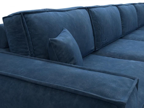 Диван прямой Лига-081 НПБ МегаЛонг (ДСП/Пластик/Велюр/Синий) Лига Диванов 130297