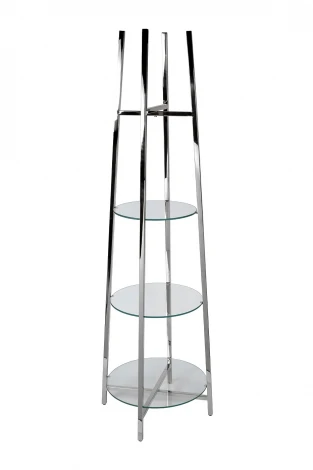 47ED-00500 Стеллаж прозр.стекло/хром 53*53*183см Garda Decor