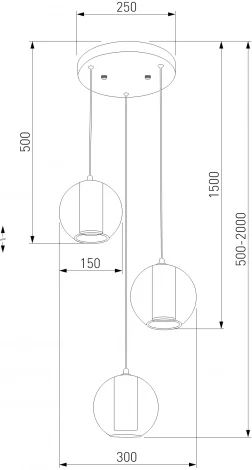 Подвесной светильник Eurosvet Cobble 50258/3 LED дымчатый/ бежевый/ шоколад (220V, на проводе, шарики)