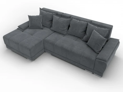 Диван угловой Лига-119 угол левый (ДСП,Брус,Фанера,ЛДС,Велюр/Светло-серый) Лига Диванов 137099L