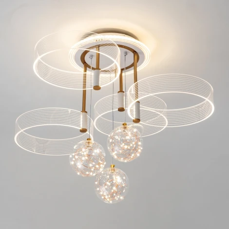 Потолочная люстра светодиодная на штанге с пультом с регулировкой цветовой температуры и яркости LED4U LED4U L1040-750 WT