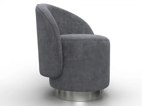 Кресло Лига-108 (Фанера,ДСП,Брус,Велюр/Темно-серый) Лига Диванов 136465