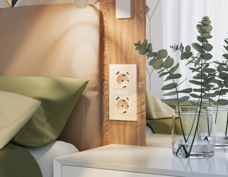 Рамка Ambrella Volt ALFA Techno (Бежевый глянец) 5-ая AF220305