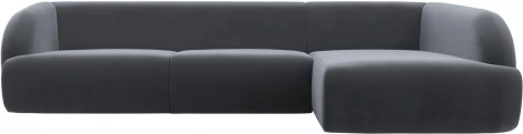 Диван угловой Лига-041 правый угол (Серый/Велюр) Лига Диванов арт.122190