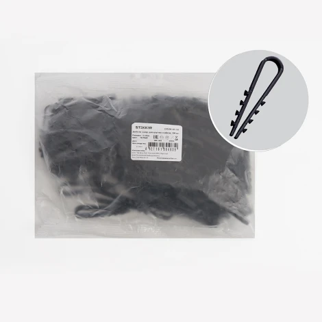 Дюбель-хомут для круглого кабеля (5-10мм) черный 100 шт. Stekker 39334