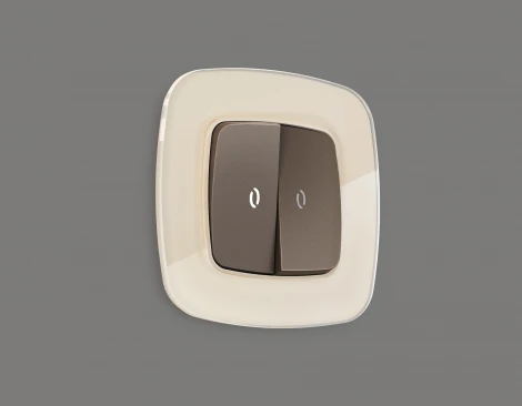 Комплект механизма Ambrella Volt 2-клавишного проходного выключателя с подсветкой 5600K OMEGA MO634035 Темная бронза матовый QUANT