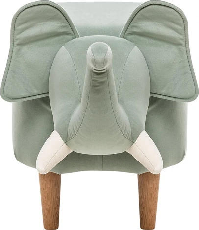 Пуф Leset Slon COMBI (Фанера,Массив дерева,Велюр/Бирюзовый,Белый) арт.2500000127823