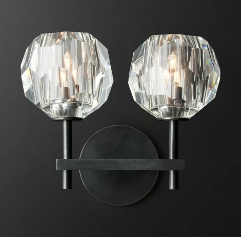 Бра Rh Boule De Cristal Double Sconce Brass черный ImperiumLoft 44,233 (178385-22) (220V, шарики)