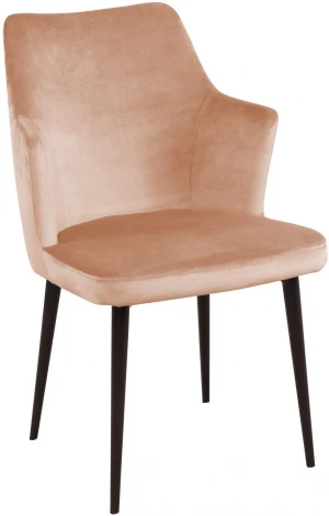 Стул с подлокотниками Top Concept Hunt, бархат бежевый 5 / черный конус