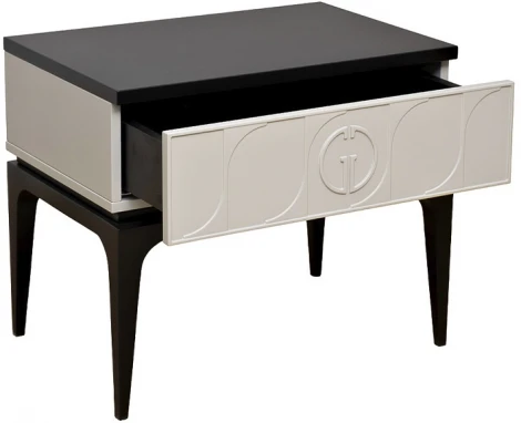 Тумба прикроватная Garda Decor GD-00002 (Черный/Черный,Белый)