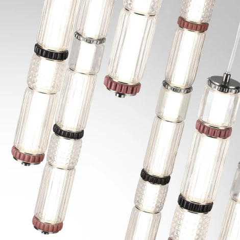 Потолочная люстра каскадная Odeon Light Collier 5456/210L темный сатин.никель/терракот/черный LED 210W (30W*7) 4000K