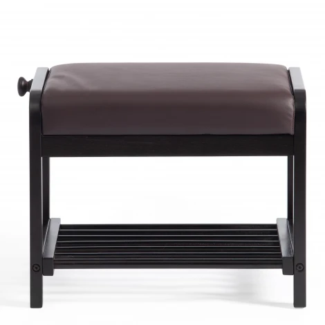 Обувница AX-1021 дерево: венге #9, экокожа темно-коричневая (дерево береза/экокожа)