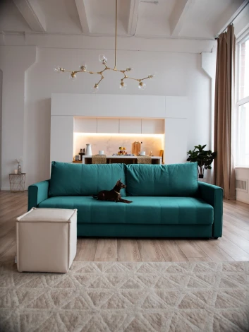 РИМИНИ Диван прямой изумрудный D1 furniture арт.AAA4046016