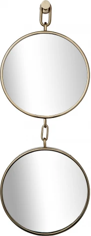 Зеркало на подвесе двойное рама металл. цвет золото d35см Garda Decor арт.79MAL-9231-86G