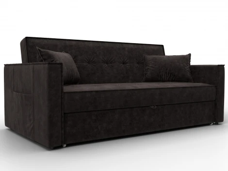 Диван прямой Лига-104 (160) (ЛДСП,Брус,Фанера,Велюр/Коричневый) Лига Диванов 134883