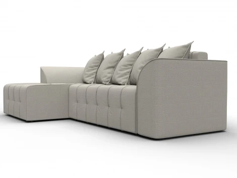 Диван угловой Лига-113 угол левый (ДСП,Рогожка/Бежевый) Лига Диванов 136702L