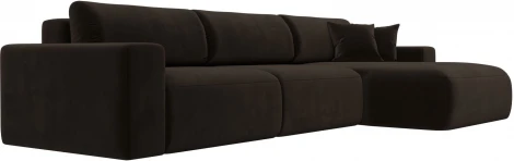 Диван угловой Лига-036 НПБ Классик Лонг правый угол (Коричневый/Микровельвет) Лига Диванов арт.121383