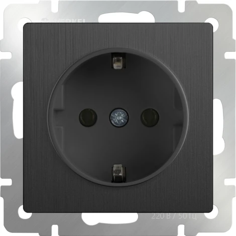 Розетка с заземлением (графит рифленый) Werkel W1171004 (a050761)