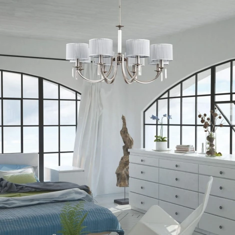 Потолочная люстра на штанге Kutek Zevio ZEV-ZW-8(N/A) (220V, хрусталь Swarovski)