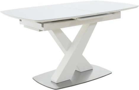 Стол Орлеан MODERNE стекло OPTIWHITE 1400(1800)*850 Белый, Аврора
