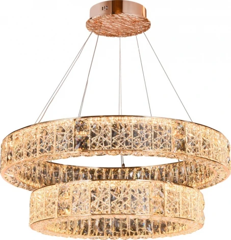 Подвесная люстра ярусная Fluorite Ravissement FL1057-14P (LED, 220V, хрусталь, на тросе, круглые)