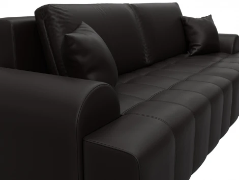 Диван прямой Лига-080 (ДСП/Пластик/Экокожа/Коричневый) Лига Диванов 131121