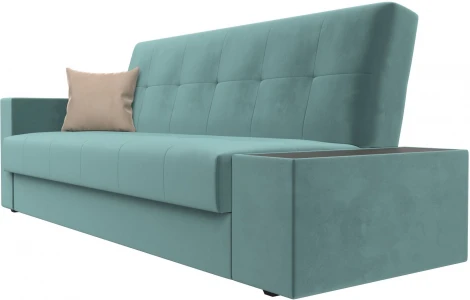 Диван-книжка Лига-020 стол справа (Бирюзовый,Бежевый/Велюр) Лига Диванов арт.118476