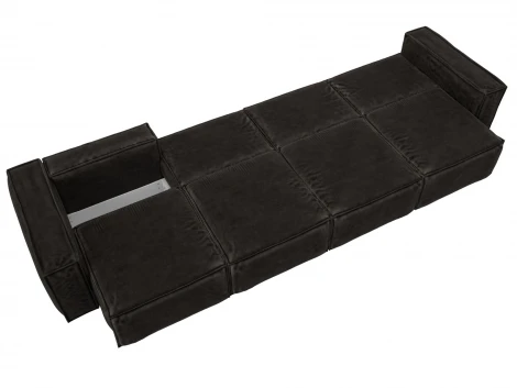 Диван прямой Лига-081 НПБ МегаЛонг (ДСП/Пластик/Велюр/Коричневый) Лига Диванов 130298