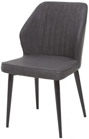 Стул SEATTLE RU-07 серая сталь, экокожа / черный каркас М-City