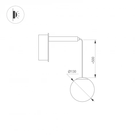Бра (светильник светодиодный) SP-BEADS-WALL-HANG-R130-6W Day4000 (BK-GD, 180 deg, 230V) (Arlight, IP20 Металл) 037065